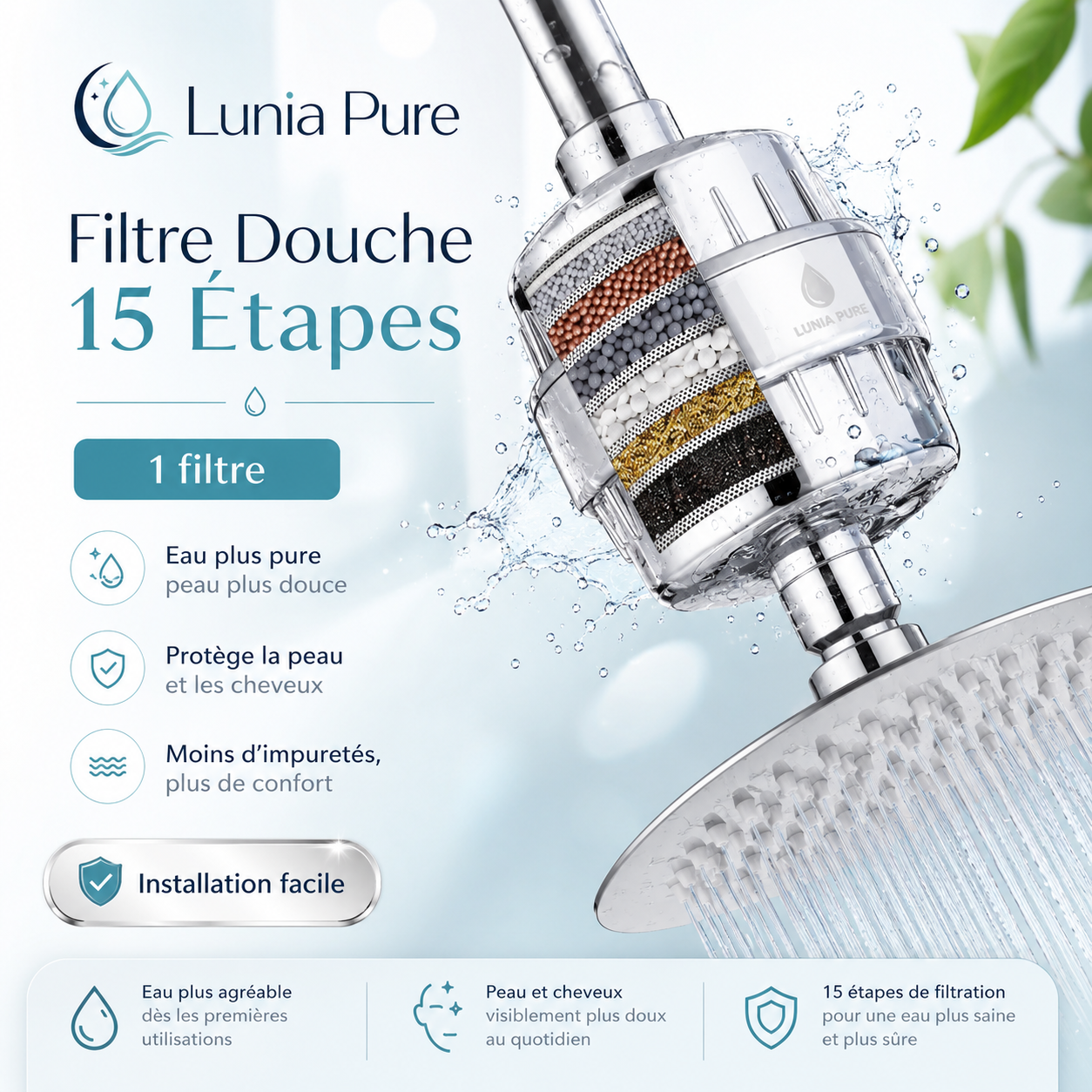 Filtre Douche 15 Étapes Lunia Pure