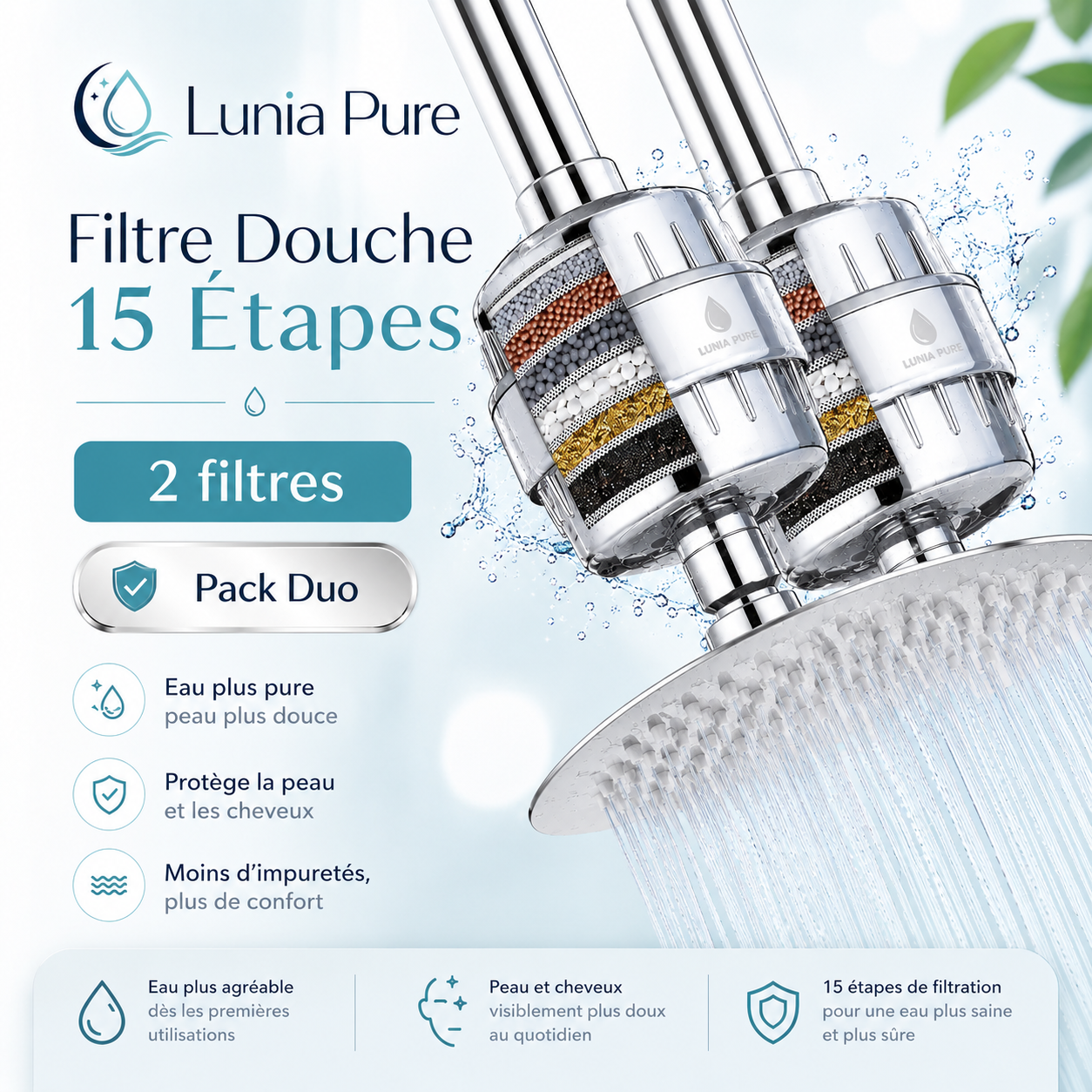 Pack Duo – 2 Filtres Douche Lunia Pure
