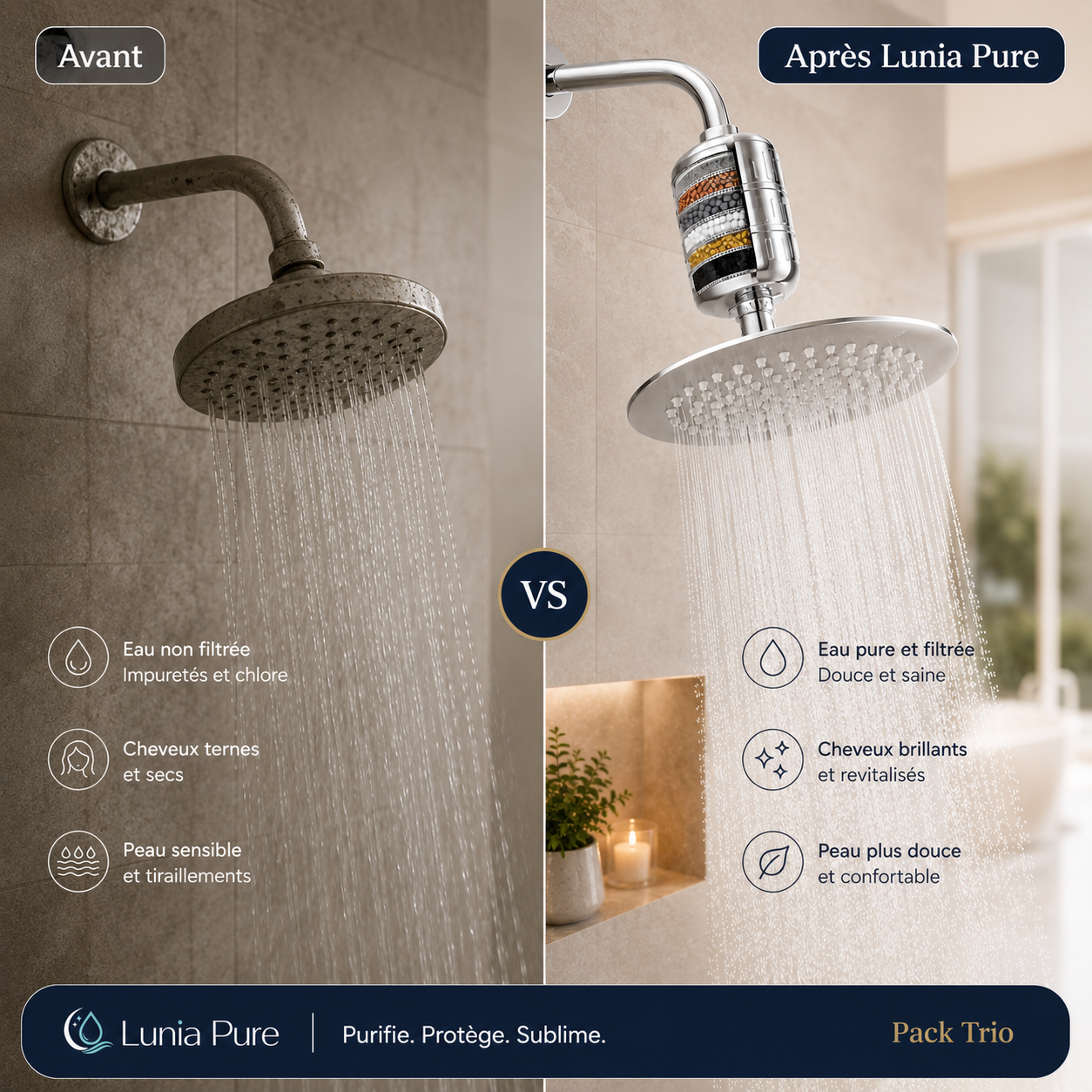 Pack Famille – 3 Filtres Douche Lunia Pure