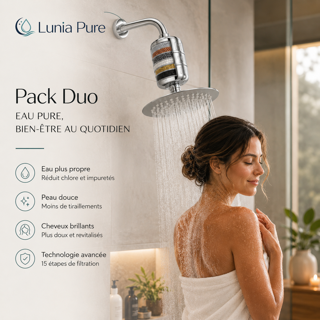 Pack Duo – 2 Filtres Douche Lunia Pure